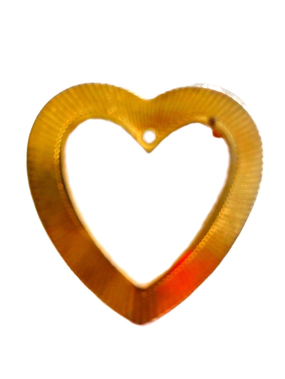 Vintage gold tone heart brooch